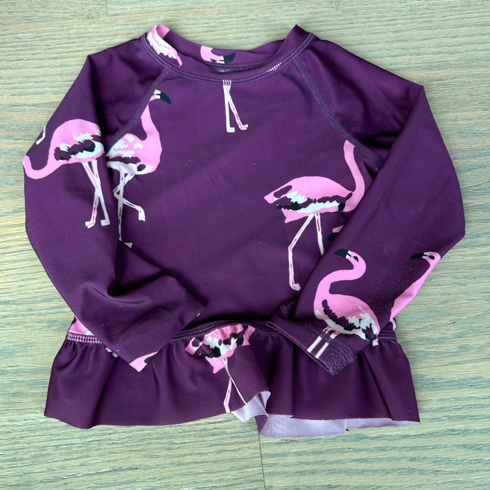 18-24mo Tea Collection rash guard, flamingo